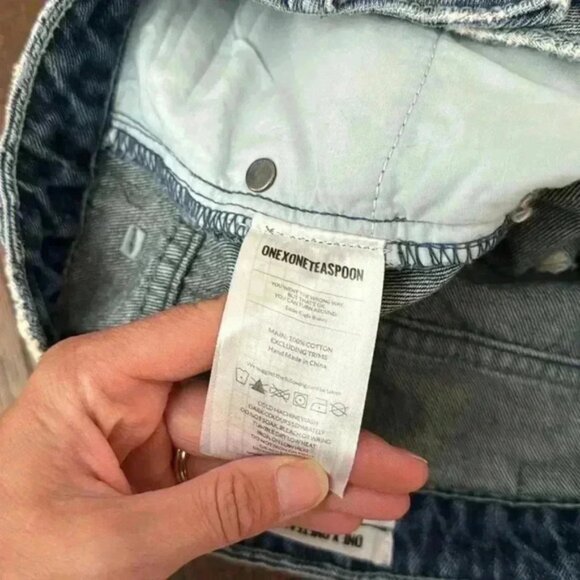 One Teaspoon High Waisted Denim Fitted Skirt - Picture 12 of 12